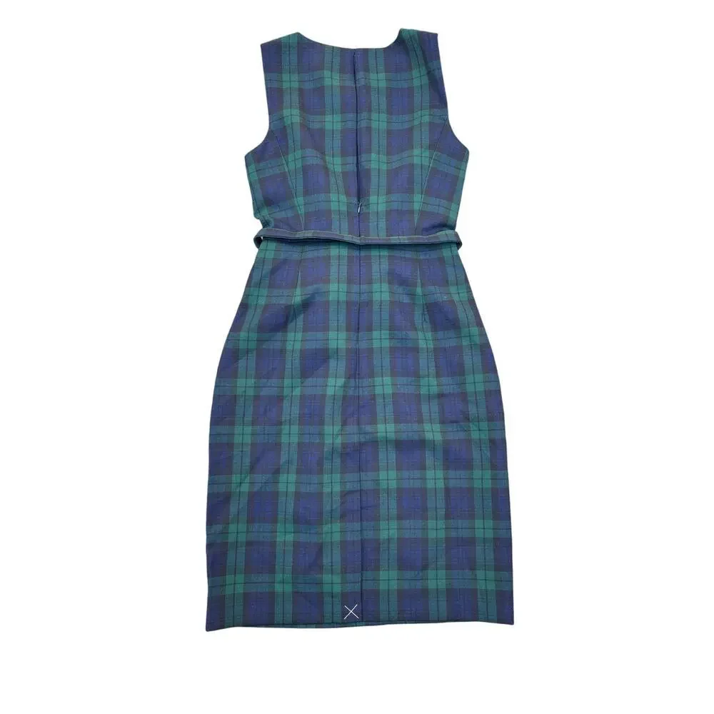 J.Crew Wool Plaid Sheath Dress Size 0 New with Tags